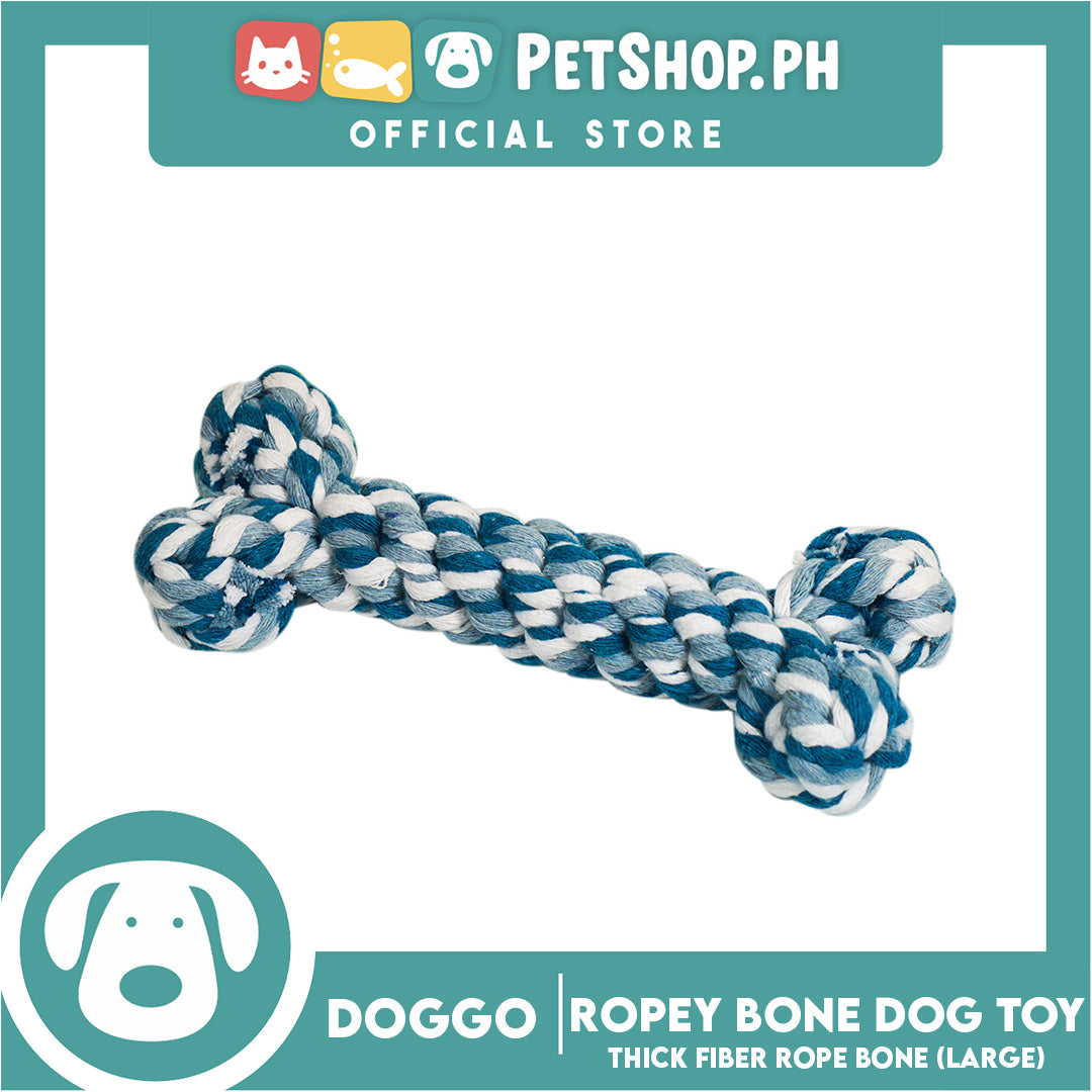 Doggo Ropey Bone Blue Color (Large) Thick Fiber Braided Bone Dog Toy