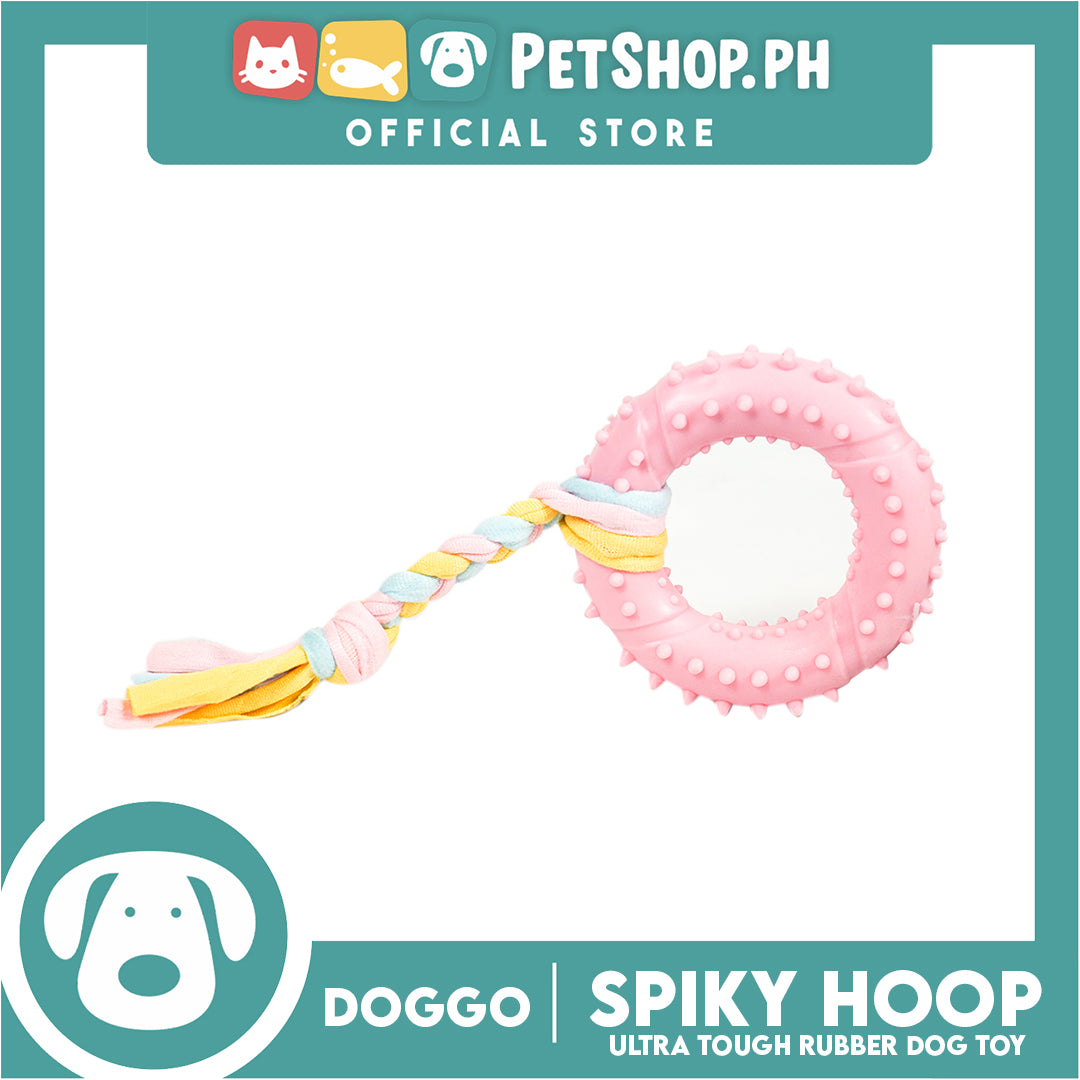 Doggo Spiky Hoop (Pink) Ultra Tough Rubber Pet Toy