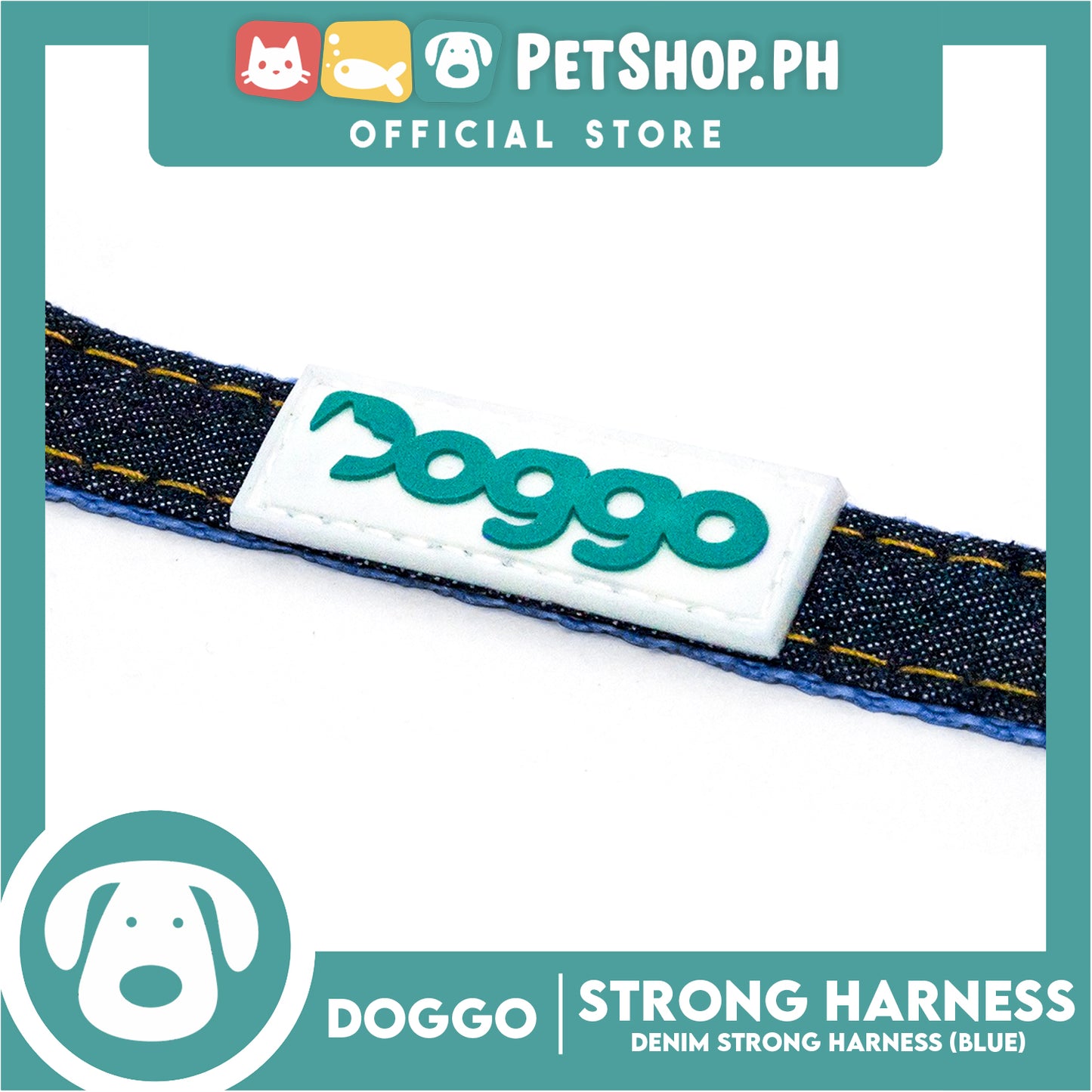 Doggo Denim Harness Large Size (Blue) Harness for Dog