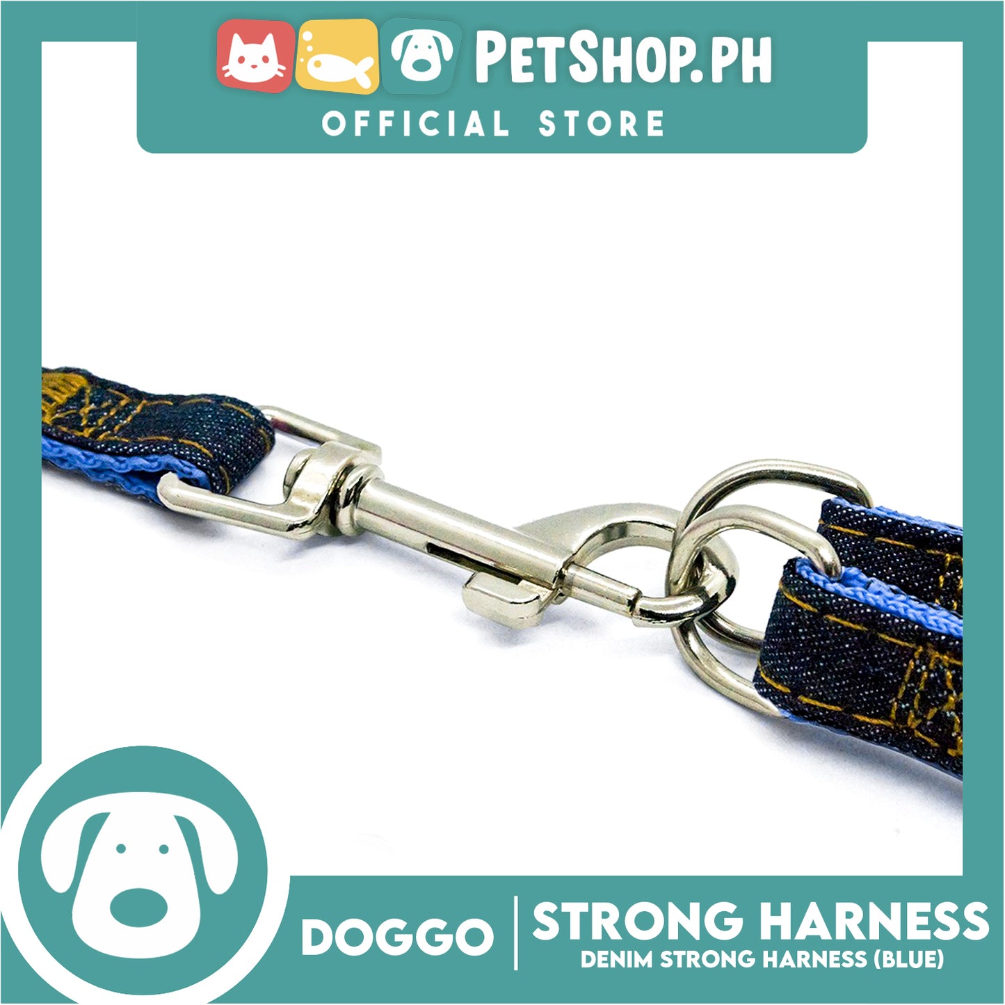 Doggo Denim Harness Large Size (Blue) Harness for Dog