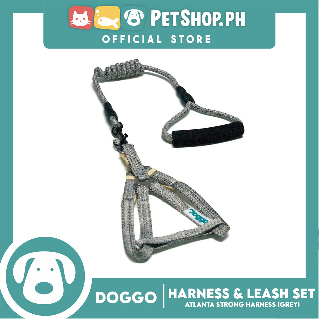 Doggo Atlanta Strong Harness and Leash Set Large (Gray)
