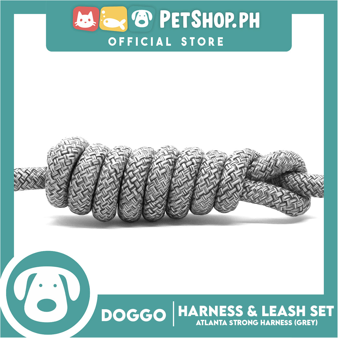 Doggo Atlanta Strong Harness and Leash Set Large (Gray)