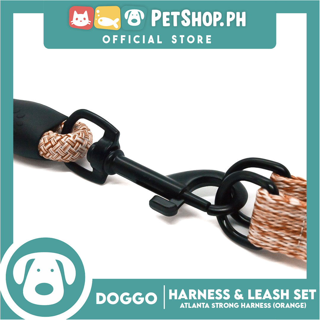 Doggo Atlanta Strong Harness and Leash Set Large (Orange)