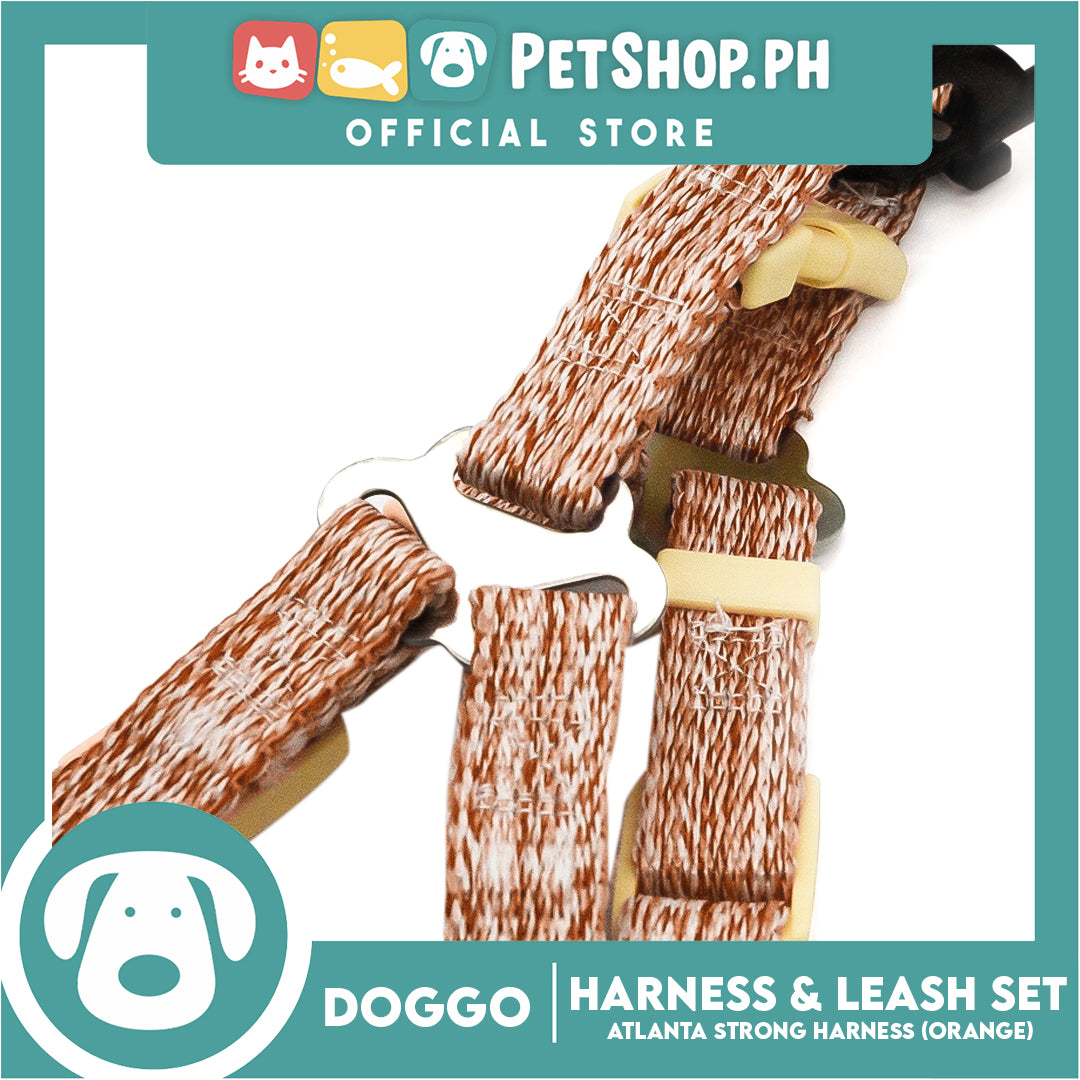 Doggo Atlanta Strong Harness and Leash Set Large (Orange)
