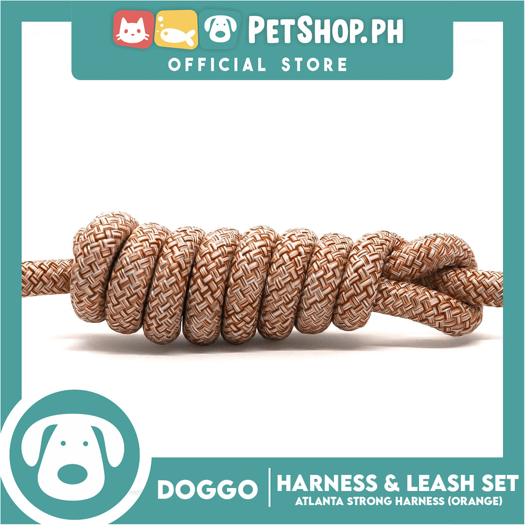 Doggo Atlanta Strong Harness and Leash Set Large (Orange)