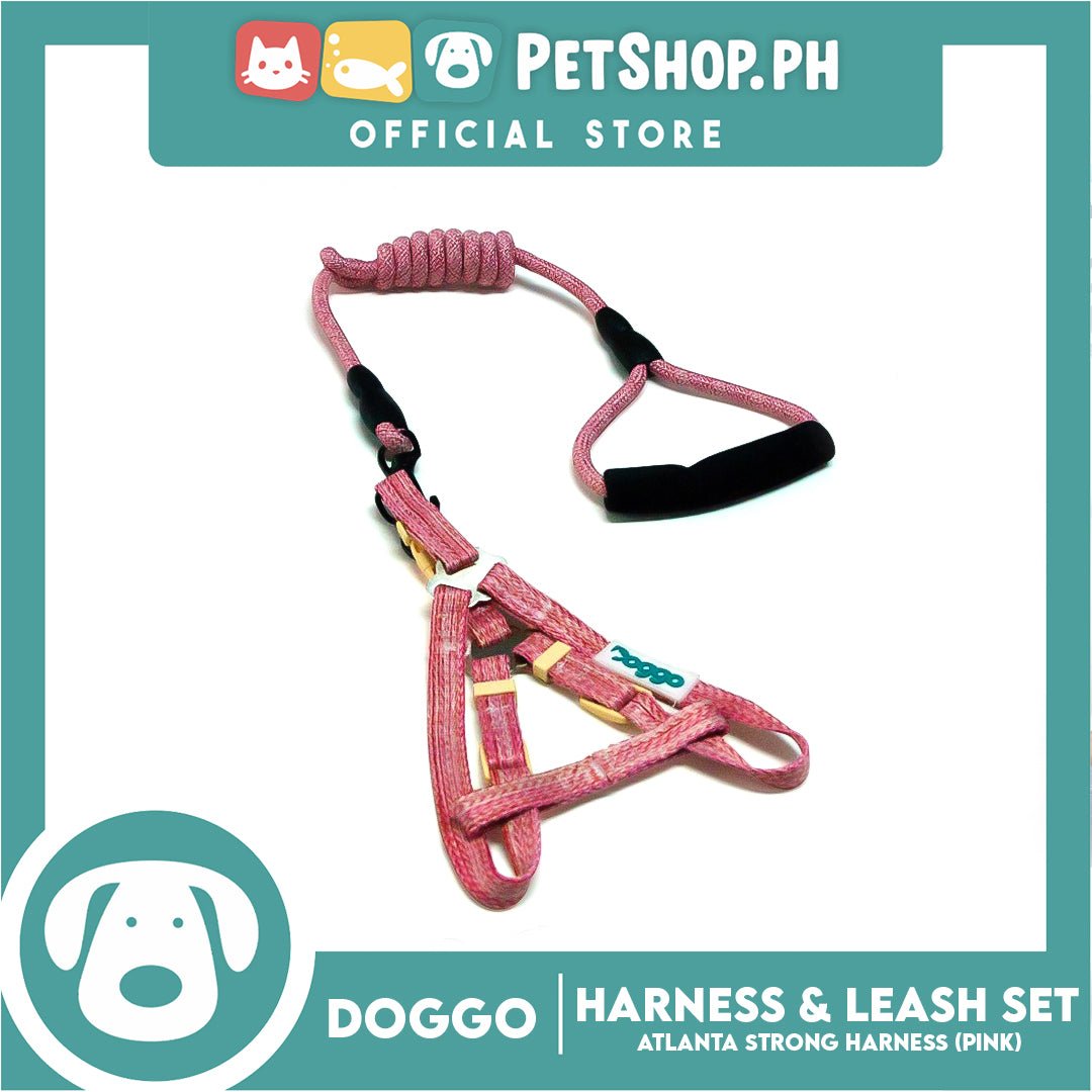 Doggo Atlanta Strong Harness and Leash Set Large (Pink)