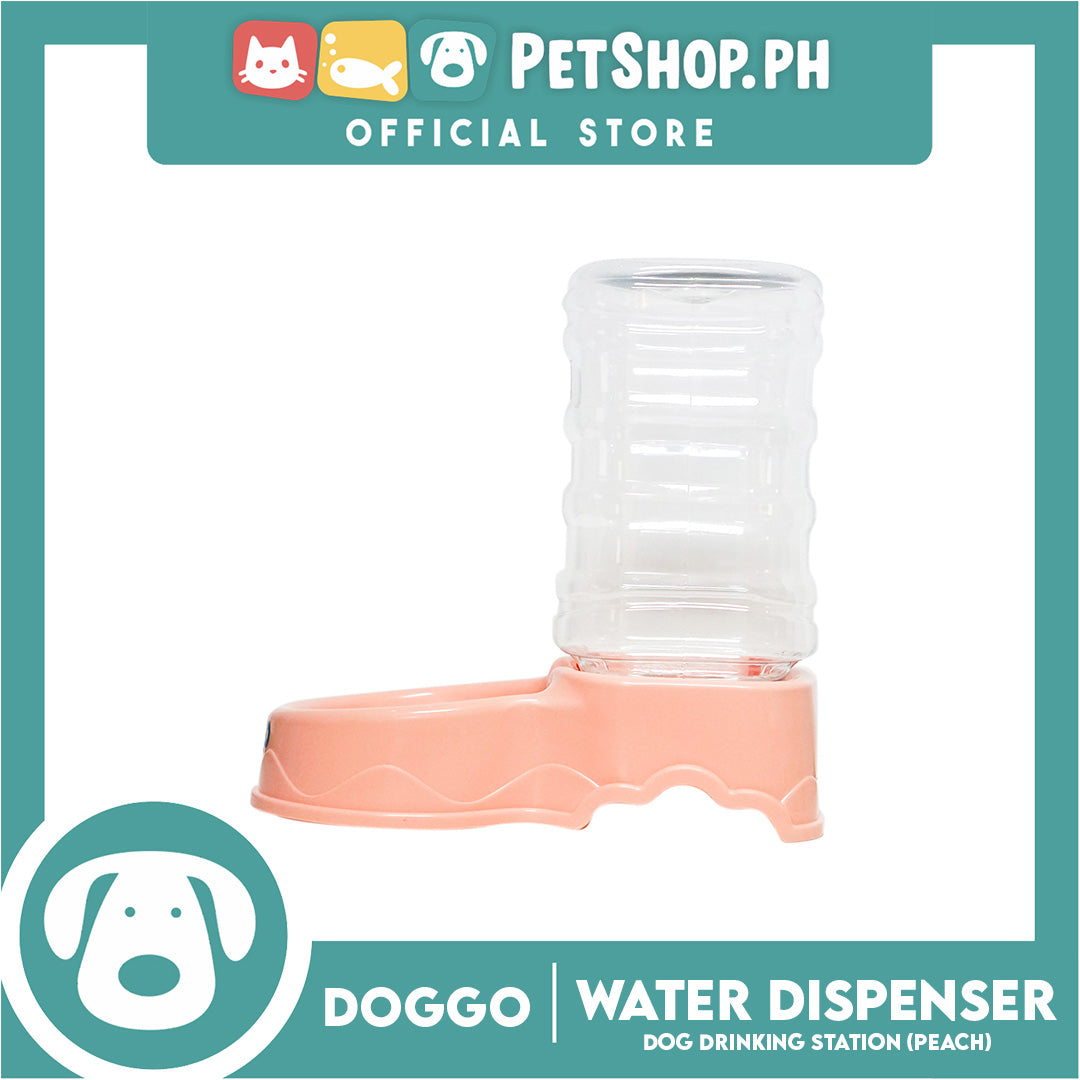 Doggo Automatic Water Dispenser Dog Drinking Station (Peach) 3.8L