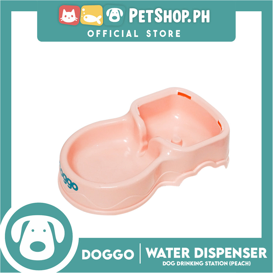 Doggo Automatic Water Dispenser Dog Drinking Station (Peach) 3.8L
