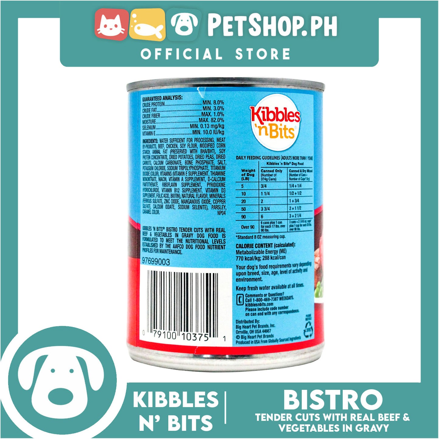 Kibbles n Bits Tender Cuts with Real Beef & Vegetables in Gravy 374g