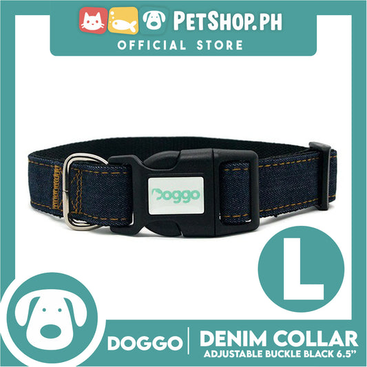 Doggo Collar Denim Design Large (Black) Perfect Collar for Your Dog