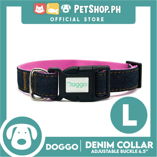Doggo Collar Denim Design Large (Pink) Perfect Collar for Your Dog