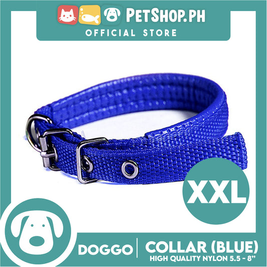 Doggo Dog Collar Adjustable Buckle XXL Size (Blue) Collar Nylon for Dog