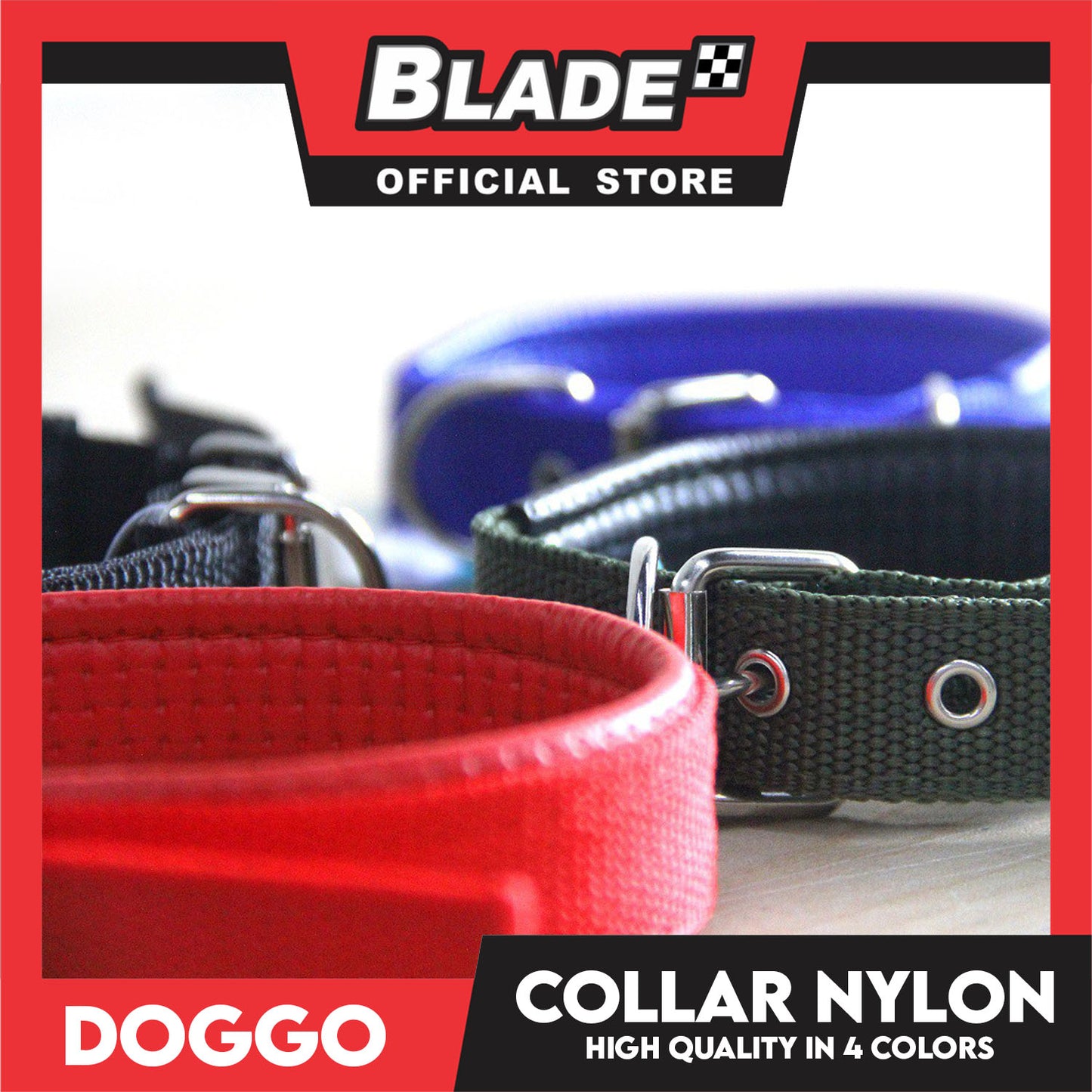 Doggo Dog Collar Adjustable Buckle Small Size (Red) Collar Nylon for Dog
