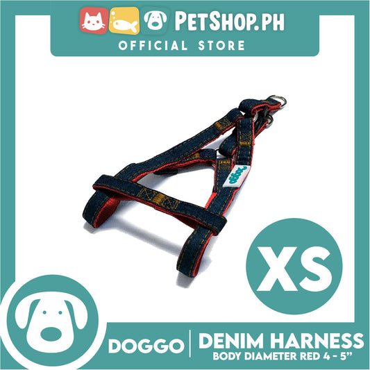 Doggo Denim Harness Extra Small Size (Red) Harness for Dog