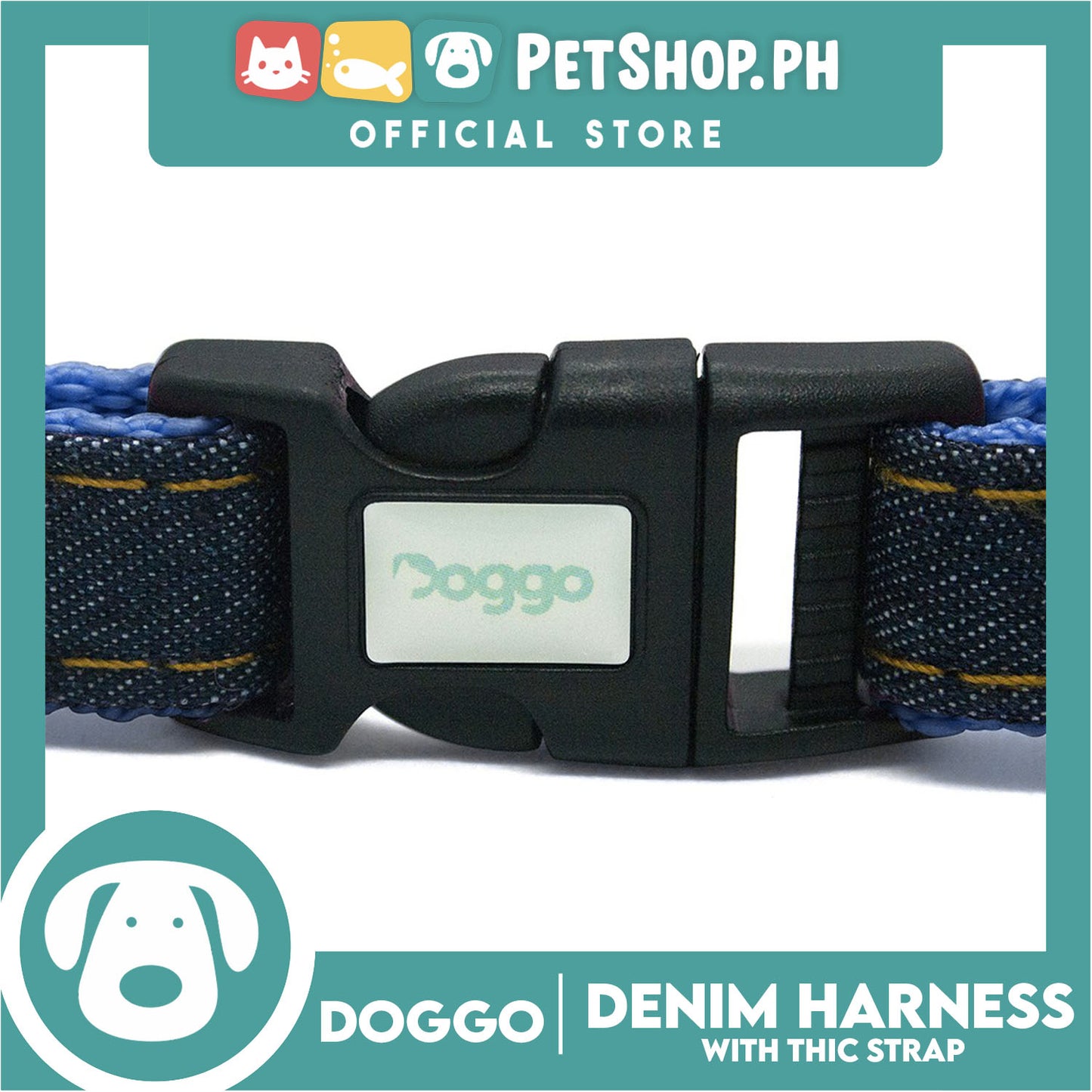 Doggo Denim Harness Medium Size (Red) Harness for Dog