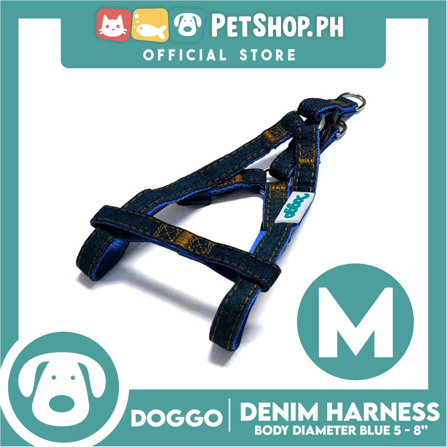 Doggo Denim Harness Medium Size (Blue) Harness for Dog