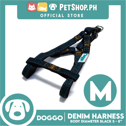 Doggo Denim Harness Medium Size (Black) Harness for Dog