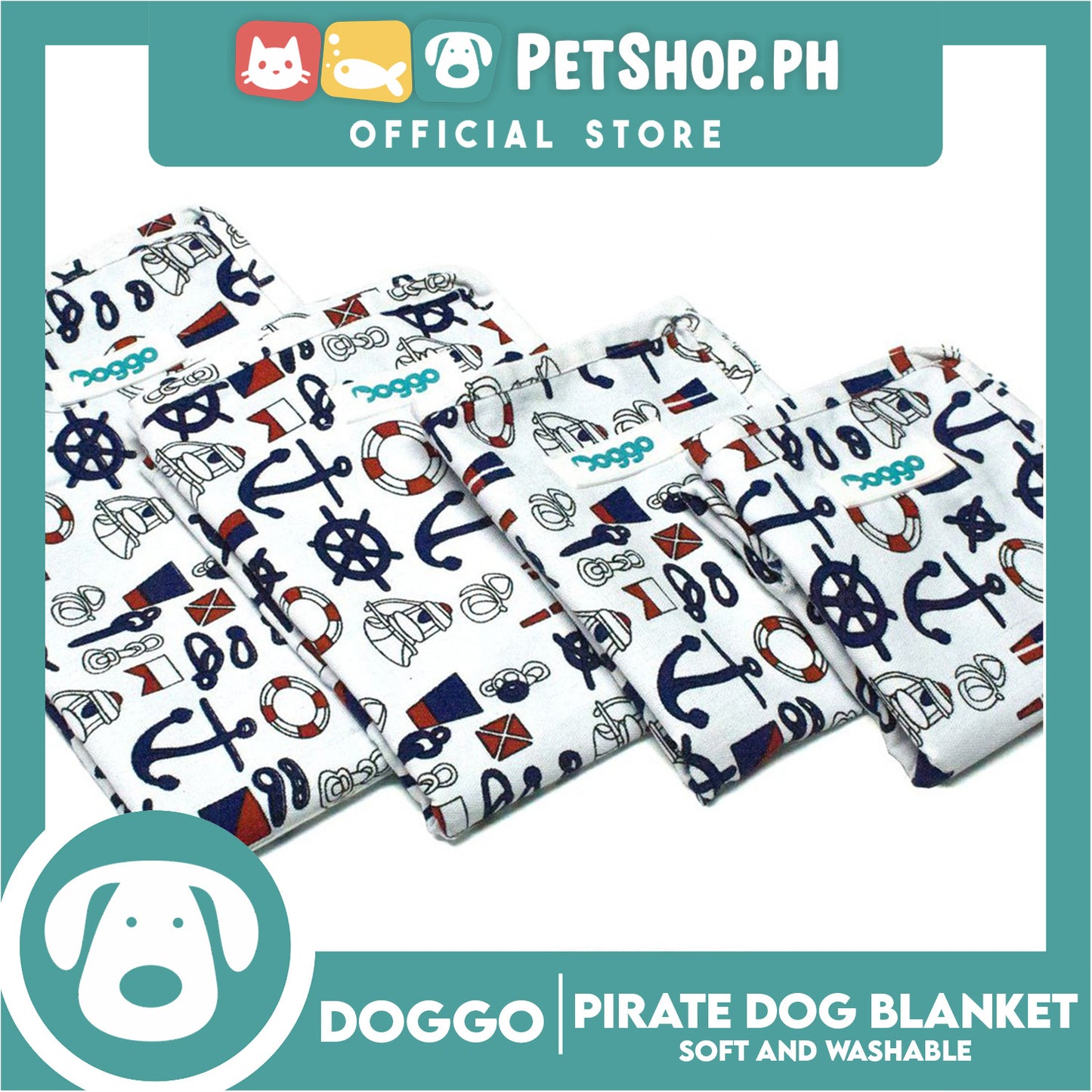 Doggo Blanket Pirate Design (Medium) Soft And Washable Blanket for Dogs