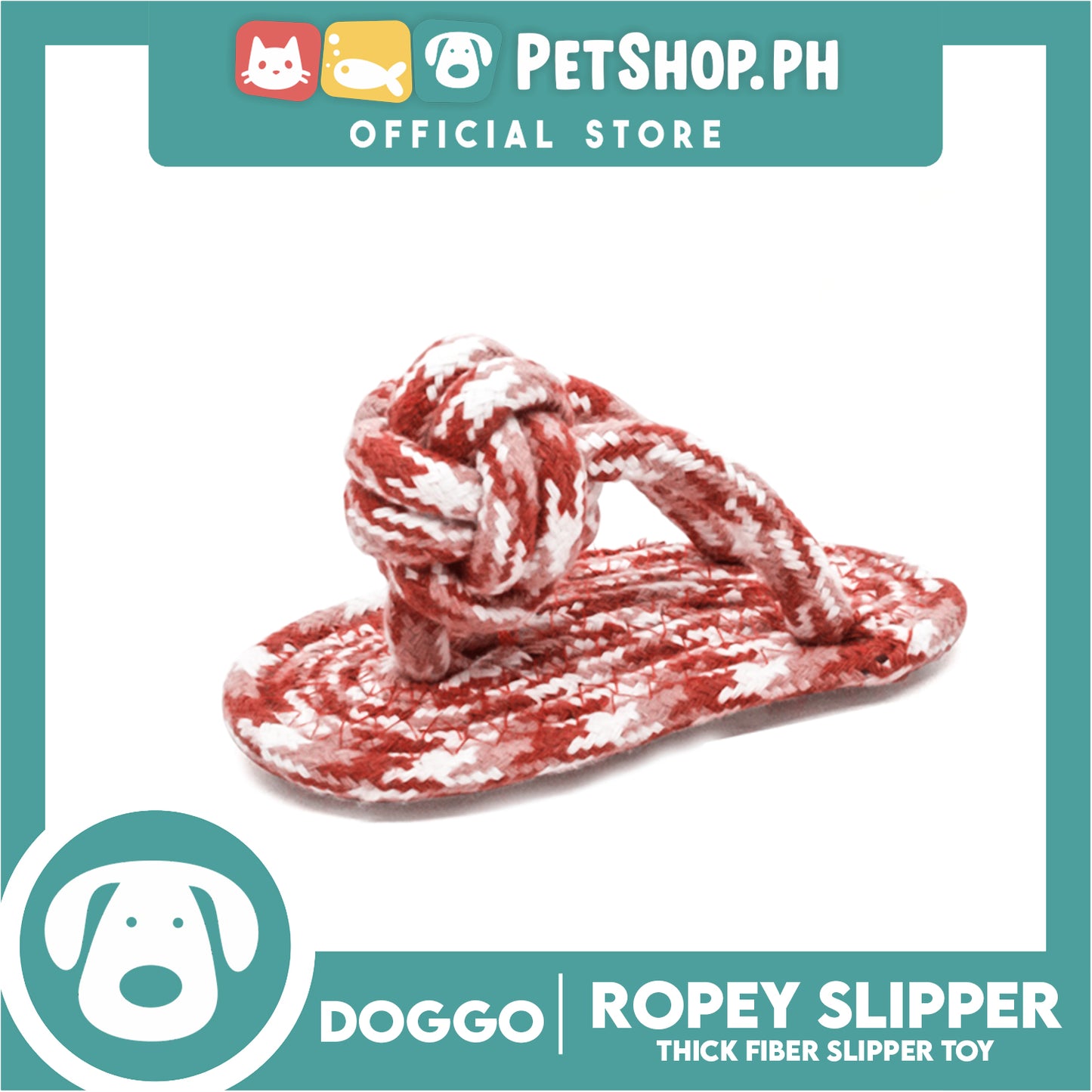Doggo Ropey Slipper (Pink) Thick Fiber Slipper Dog Toy
