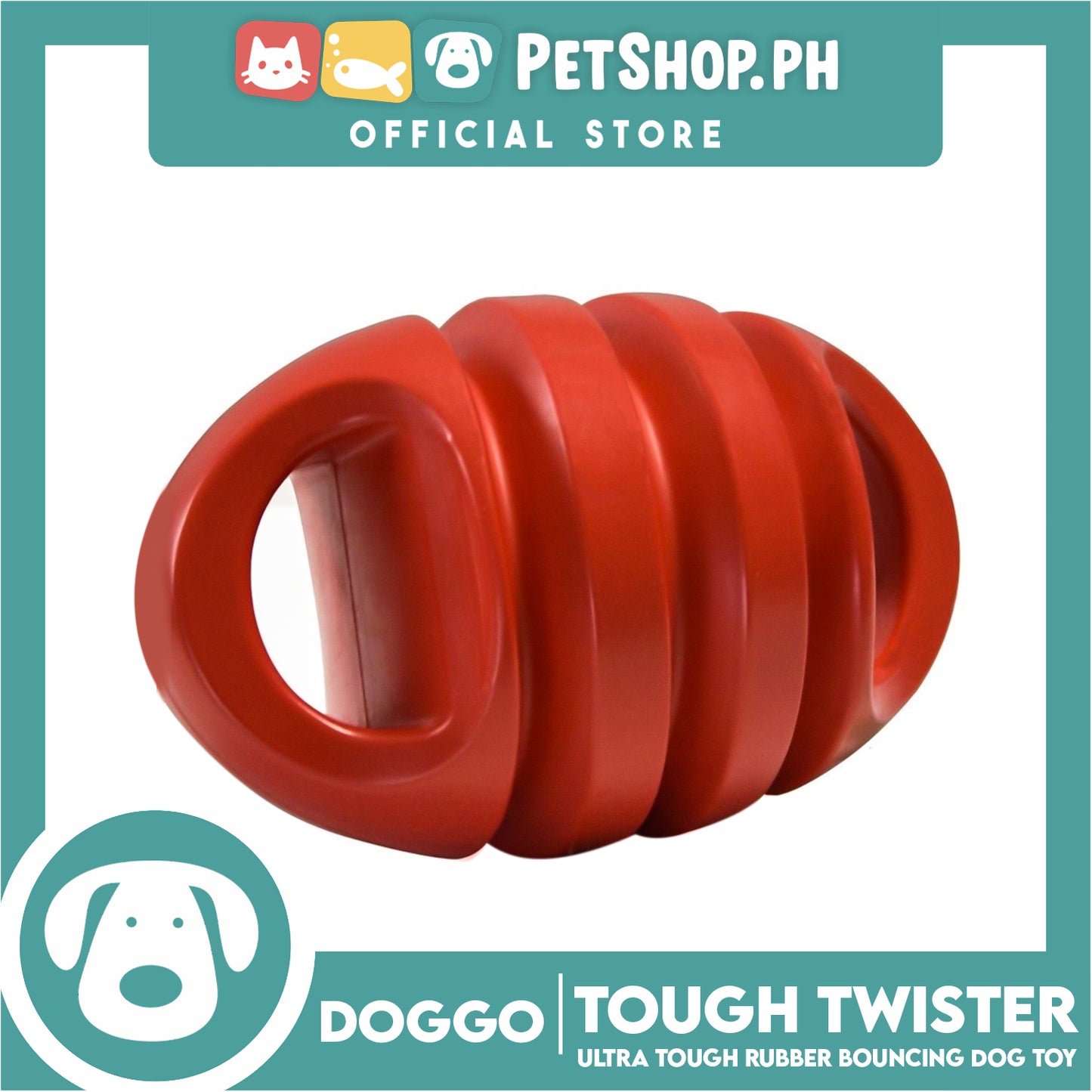 Doggo Tough Twister Design (Red) Dog Toy Pet Toy for Adult