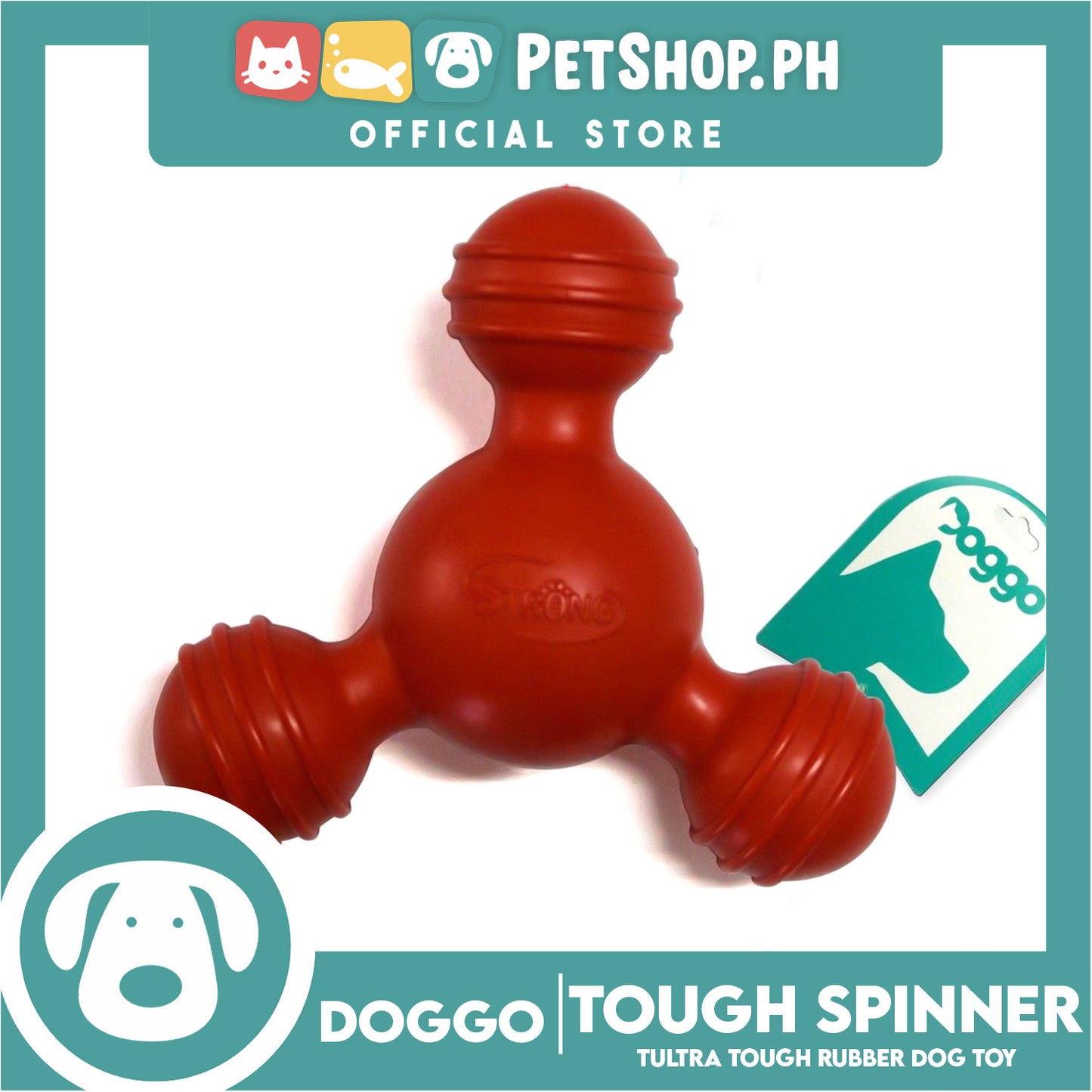 Doggo Tough Spinner Design (Red) Dog Toy Pet Toy for Adult
