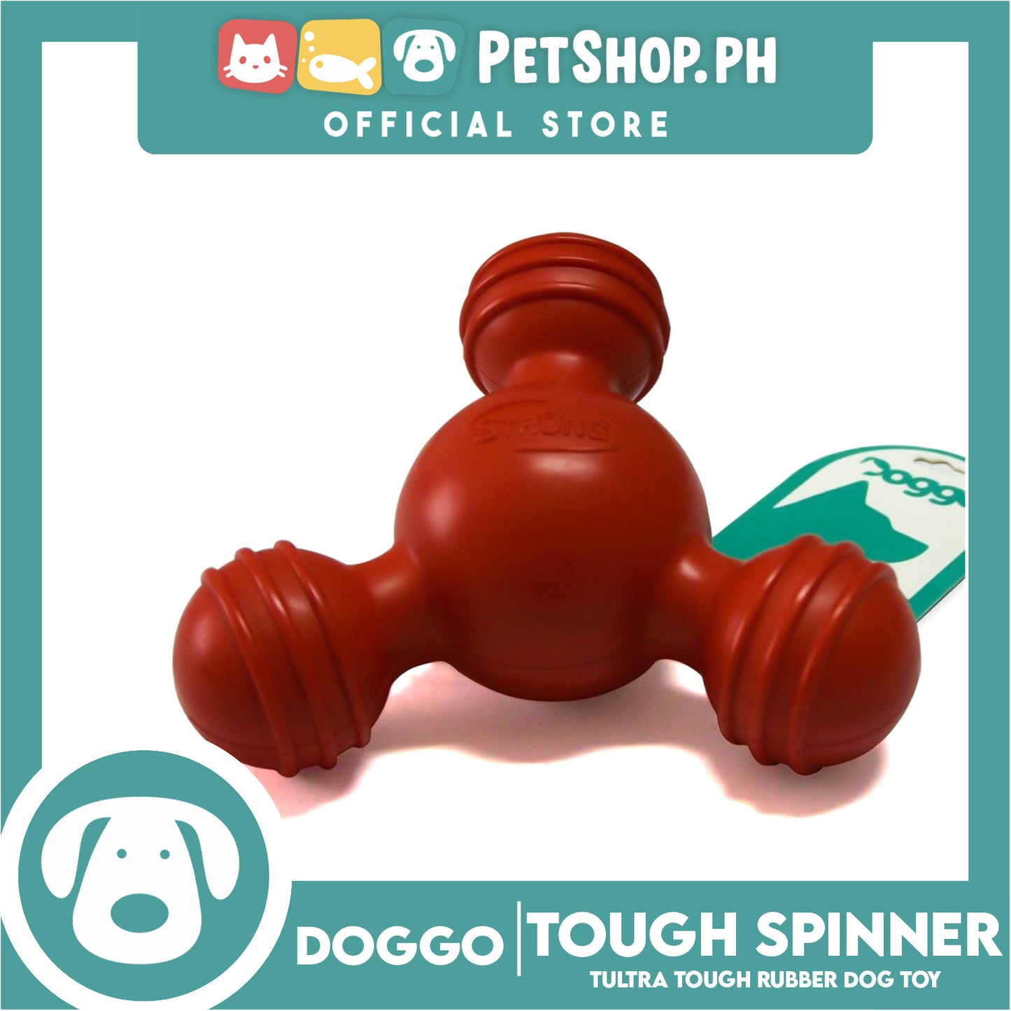 Doggo Tough Spinner Design (Red) Dog Toy Pet Toy for Adult