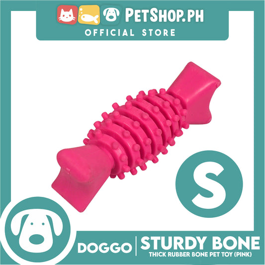 Doggo Sturdy Bone (Pink) Small Size Thick Rubber Material Pet Toy