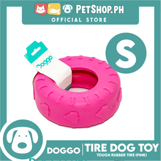 Doggo Tire (Pink) Small Size Ultra Tough Rubber Dog Toy