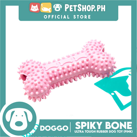 Doggo Spiky Bone (Pink) Ultra Tough Rubber Dog Toy