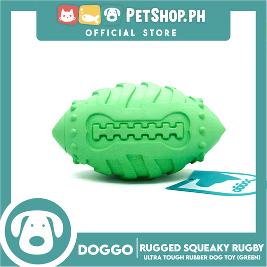 Doggo Rugged Squeaky Rugby (Green) Dog Toy Pet Toy