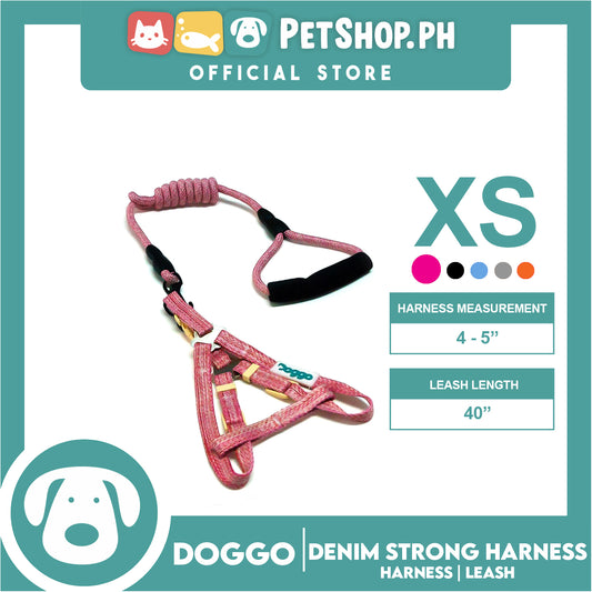 Doggo Atlanta Strong Harness and Leash Set Extra Small Size (Pink)