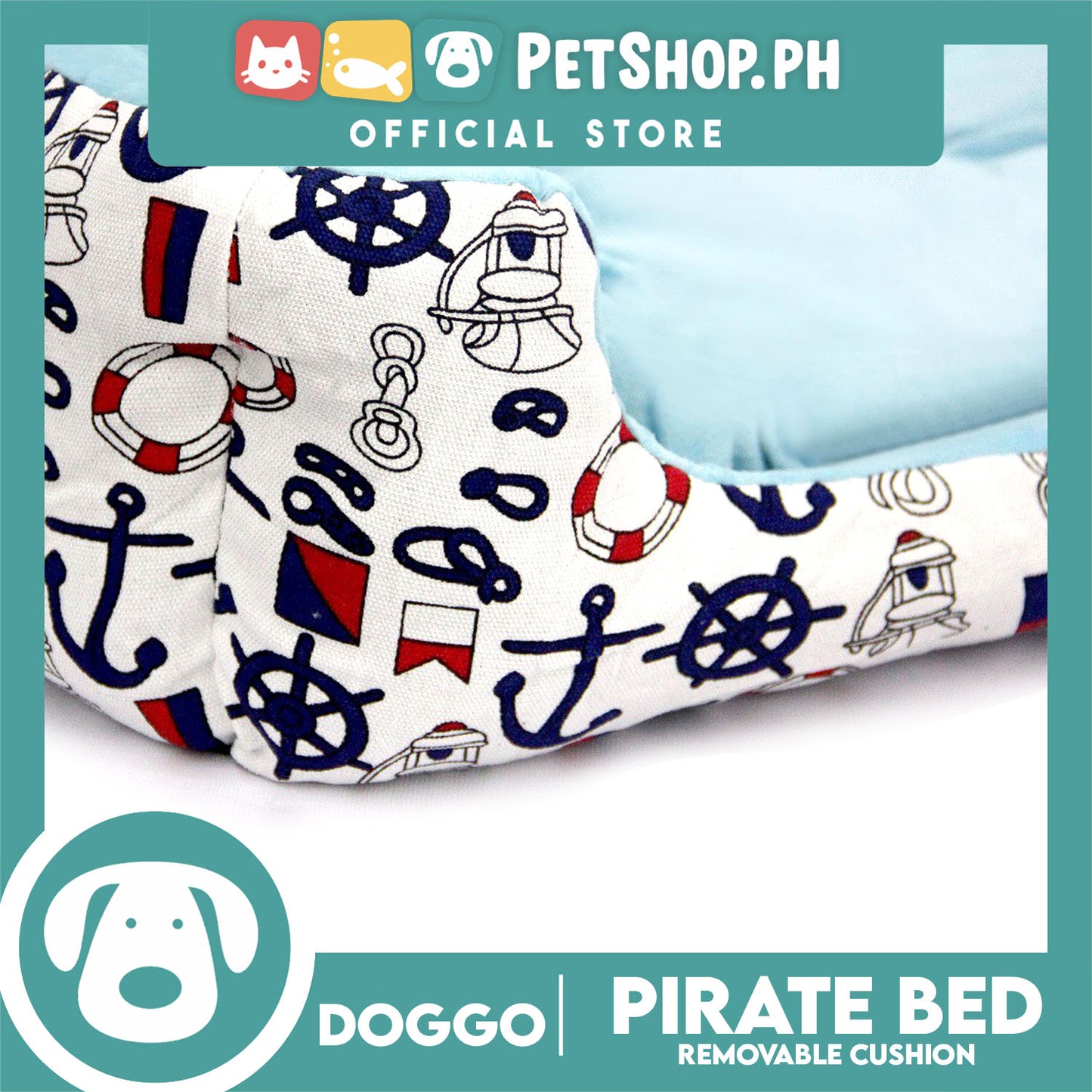 Doggo Pirate Bed (Large) Pet Sleeping Bed Dog Bed Pirate Theme