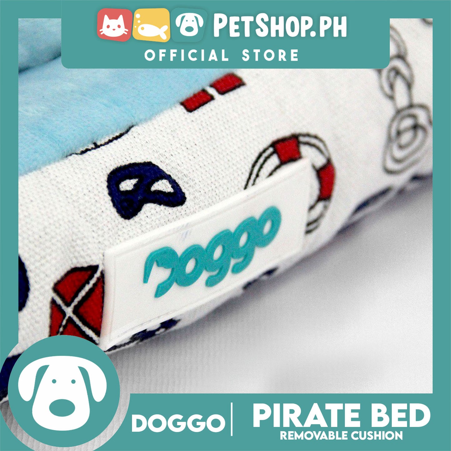 Doggo Pirate Bed (Extra Large) Pet Sleeping Bed Dog Bed Pirate Theme
