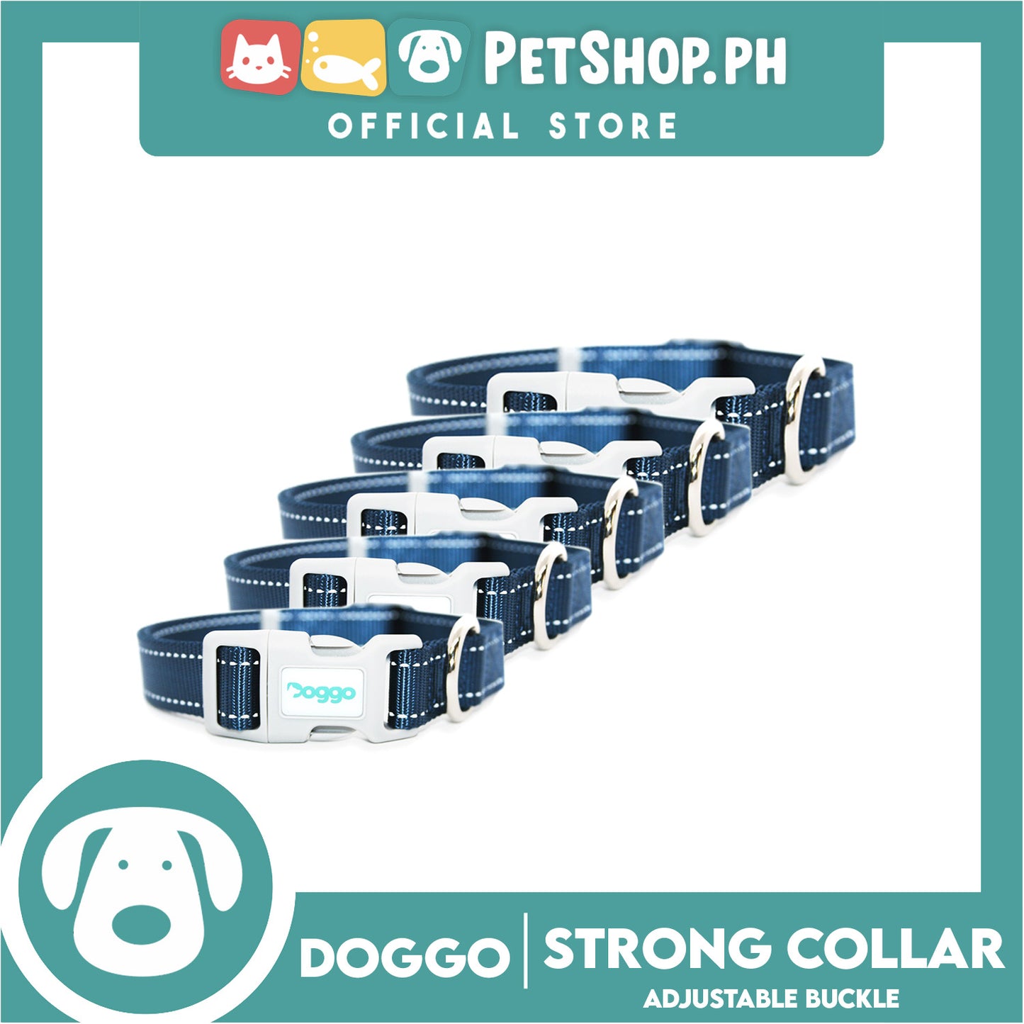 Doggo Strong Collar Small Size (Blue) Soft And Durable Collar for Your Dog