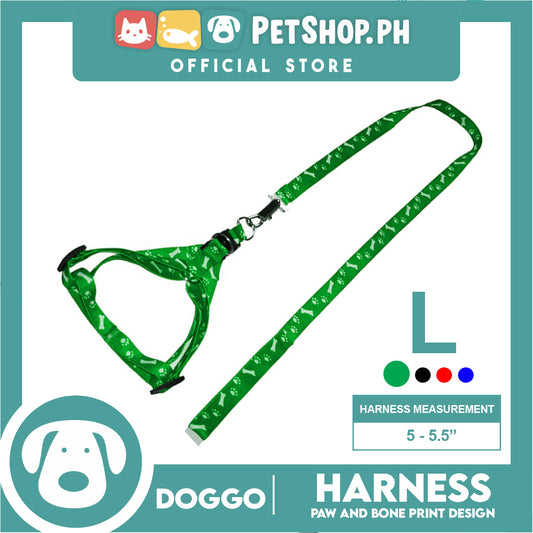 Doggo Harness Leash With Design Large Size (Green) Harness Leash for Your Puppy