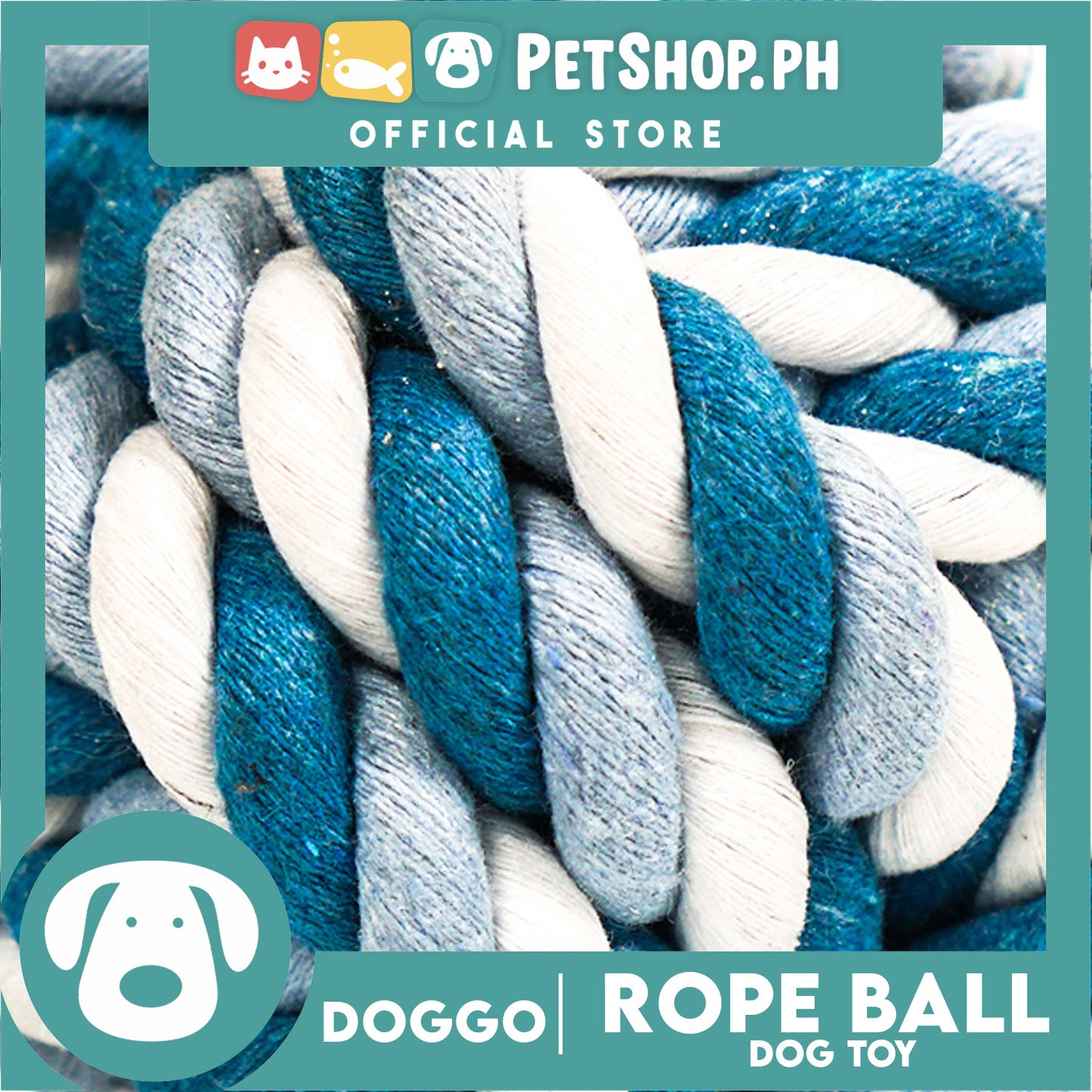 Doggo Rope Ball Large Size (Blue) Perfect Toy for Dog