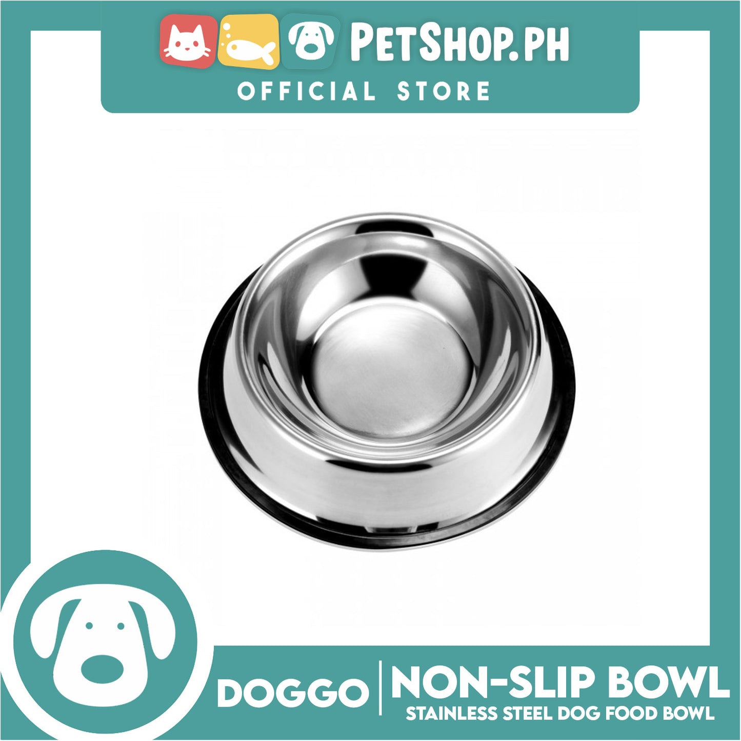 Doggo Non-Slip Bowl (Large) Durable Stainless Pet Feeding Bowl