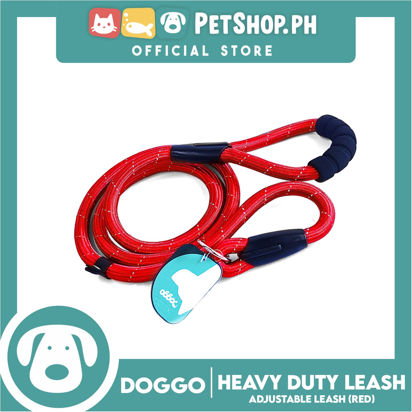Doggo Heavy Duty Leash (Red) 58' ' Durable And Strong Leash for Your Dog