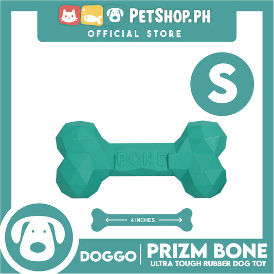Doggo Prizm Bone Teal Color 4.5'' (Small Size) Ultra Tough Rubber Dog Toy