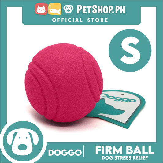 Doggo Bouncy Firm Ball Natural Rubber Small Size (Pink) Dog Toy
