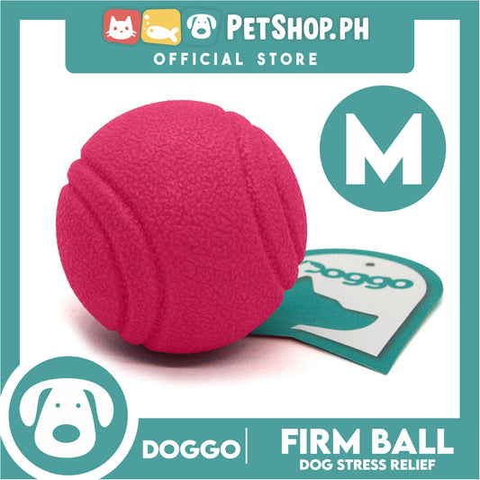 Doggo Bouncy Firm Ball Natural Rubber Medium Size (Pink) Dog Toy