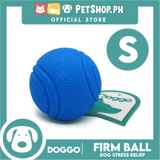 Doggo Bouncy Firm Ball Natural Rubber Small Size (Blue) Dog Toy
