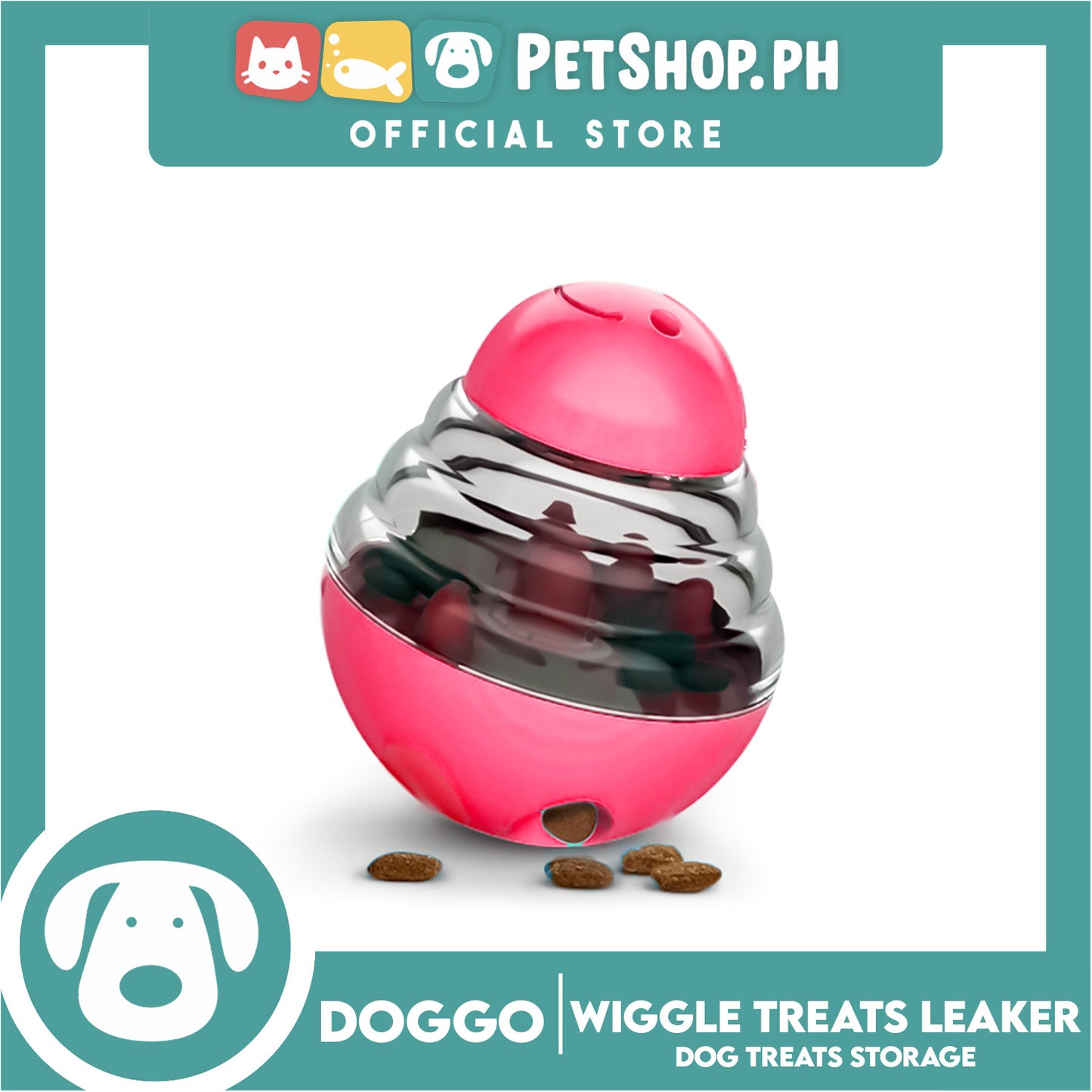 Doggo Dog Wiggle Treats Leaker (Pink) Storage Treats for Dog
