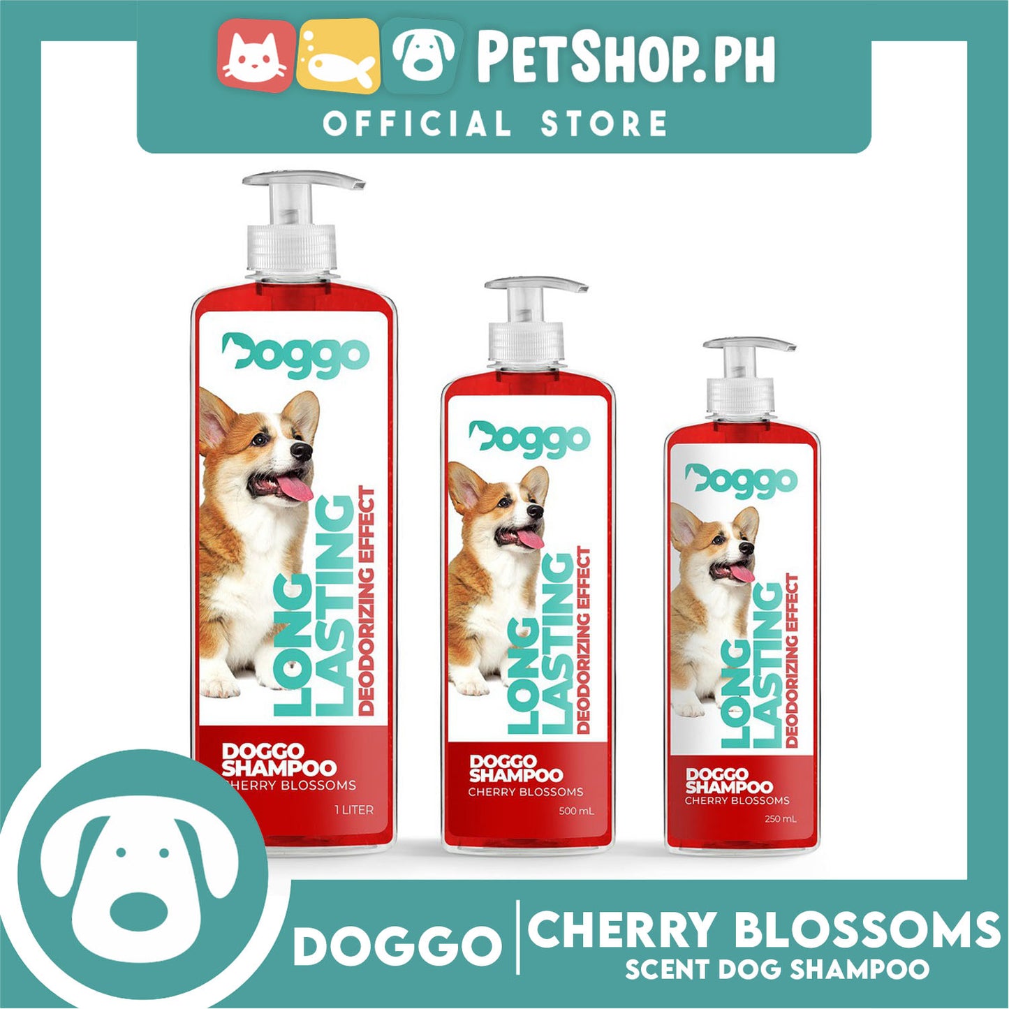 Doggo Shampoo Long Lasting Deodorizing Effect 500ml (Cherry Blossoms) Shampoo for Your Pet
