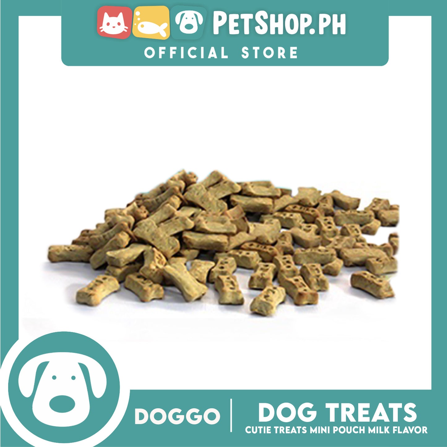 Doggo Dog Cutie Treats Mini Pouch 75 grams, 25 pcs. (Milk Flavor) Mini Pouch Treats for Your Dog