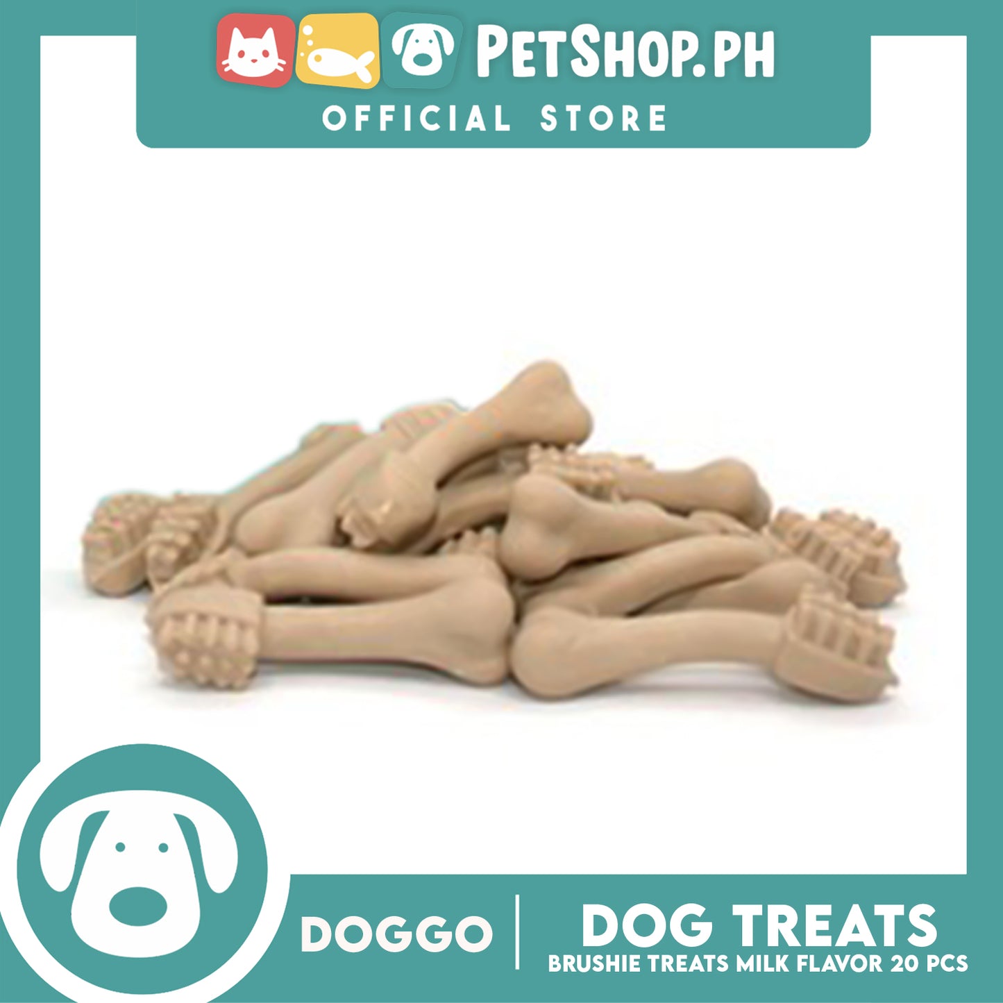 Doggo Dog Brushie Treats 160 grams, 20 pcs. (Milk Flavor) Brushie Treats for Your Dog