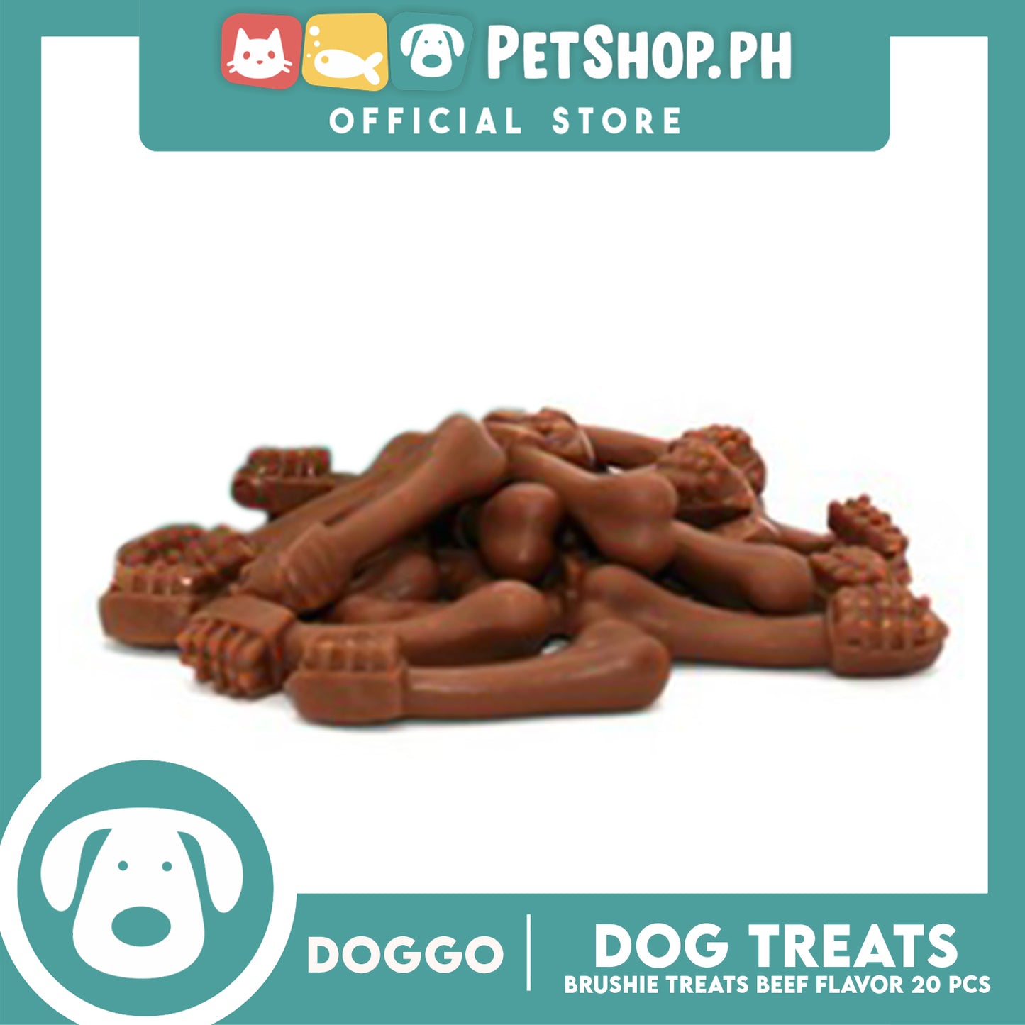 Doggo Dog Brushie Treats 160 grams, 20 pcs. (Beef Flavor) Brushie Treats for Your Dog