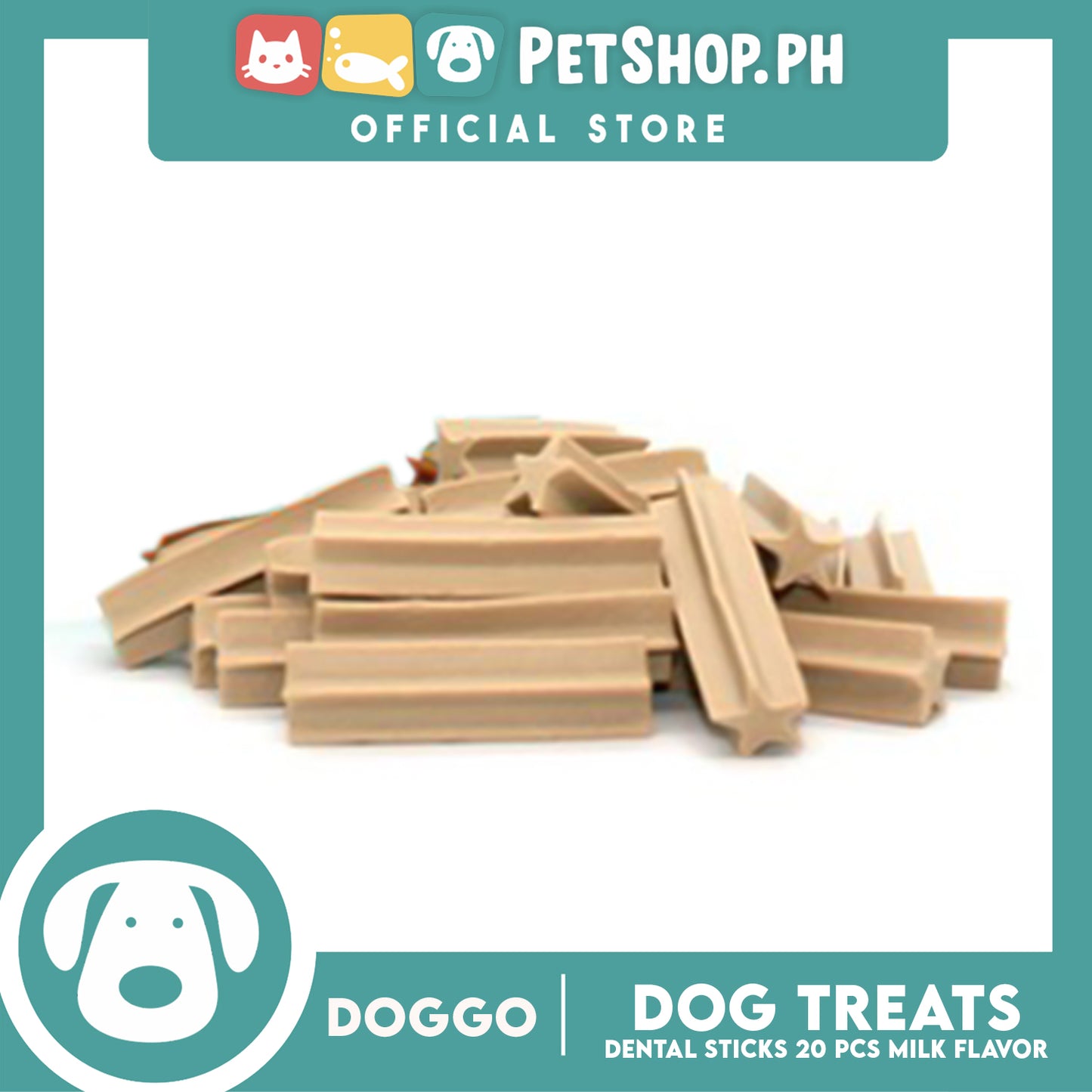 Doggo Dog Treats Dental Sticks 20 pcs. (Milk Flavor) Dental Treats for Your Dog