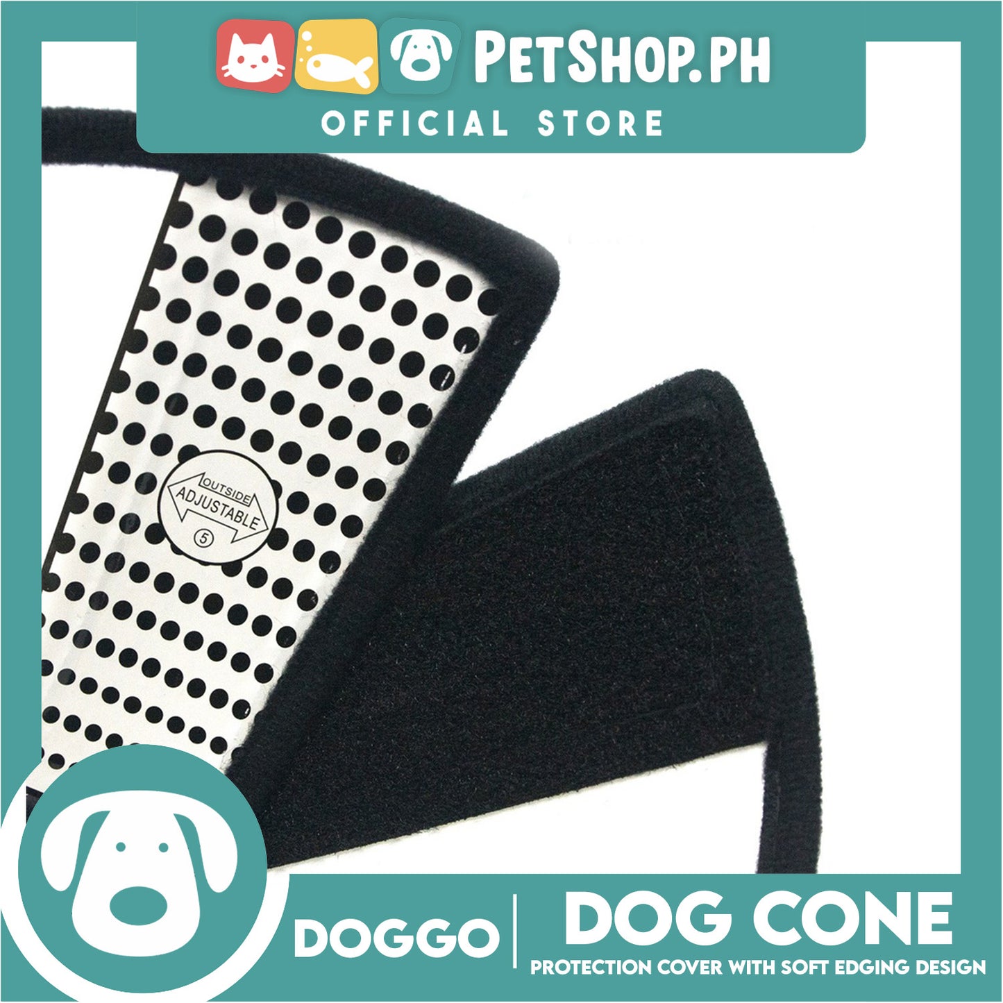 Doggo Dog Cone Protection Cover Adjustable Cone Protective Collar (Medium)