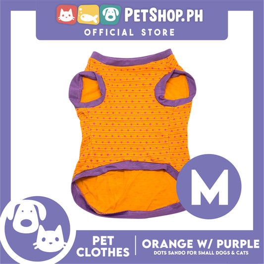 Pet Shirt Orange with Pink Dots Sando (Medium) Perfect Fit for Dogs and Cats Cloth